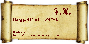 Hagymási Márk névjegykártya